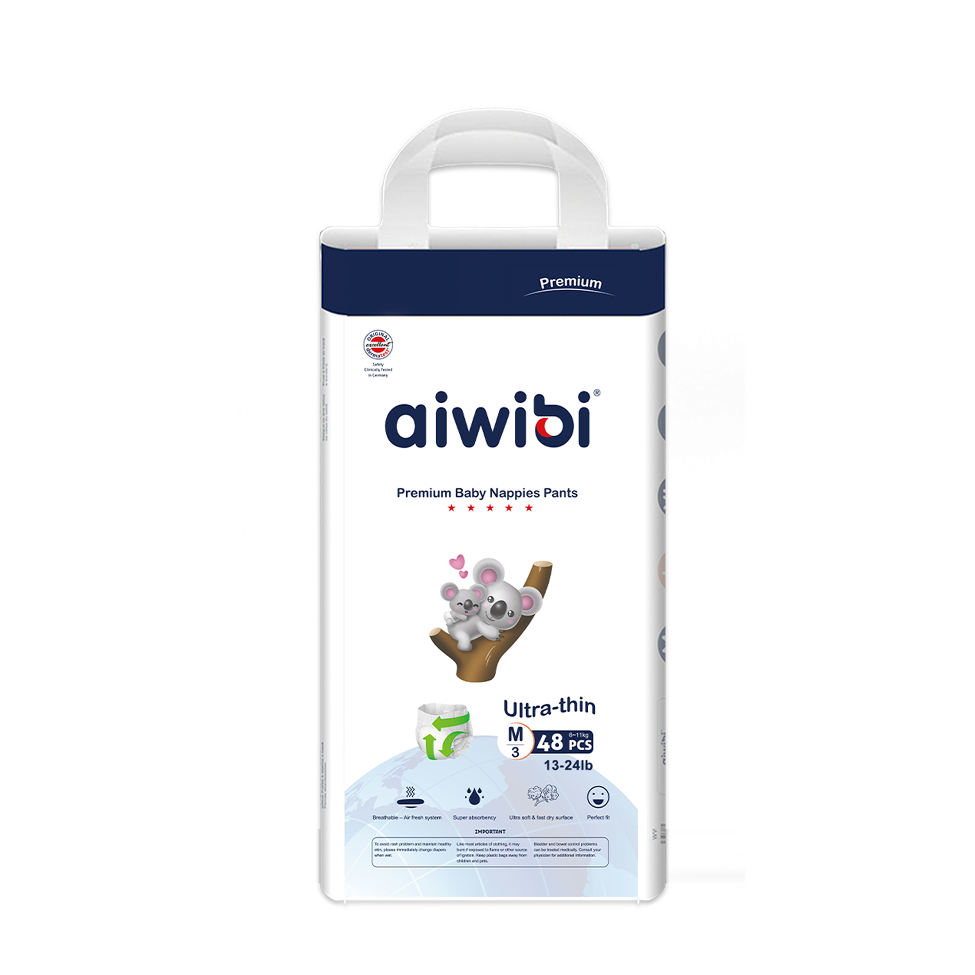 Aiwibi Royal Care Baby Nappy Pants Size 3(48 pieces per pack)