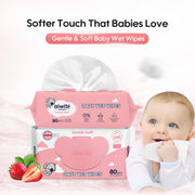 Gentle Soft Baby Wet Wipes Strawberry 12 Packs (960 Wipes)