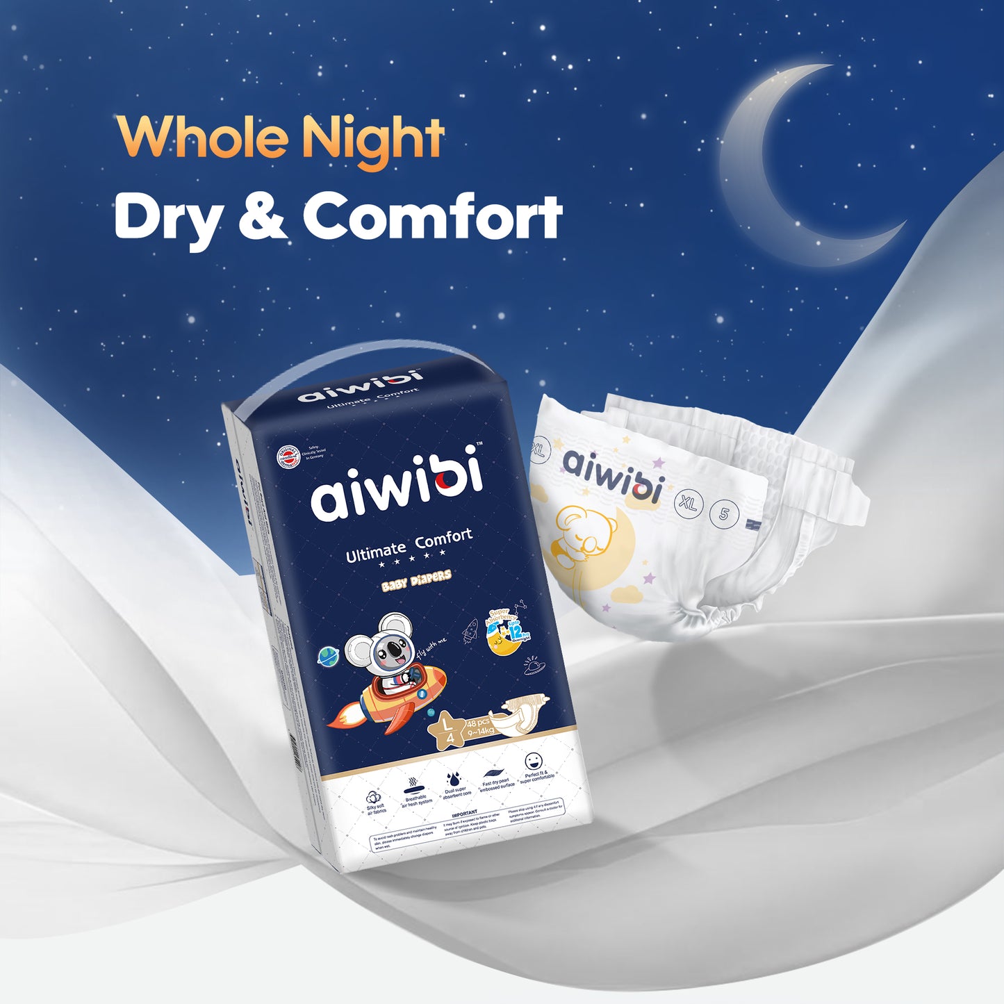 Ultimate Comfort Disposable Baby Diapers S 60Pcs