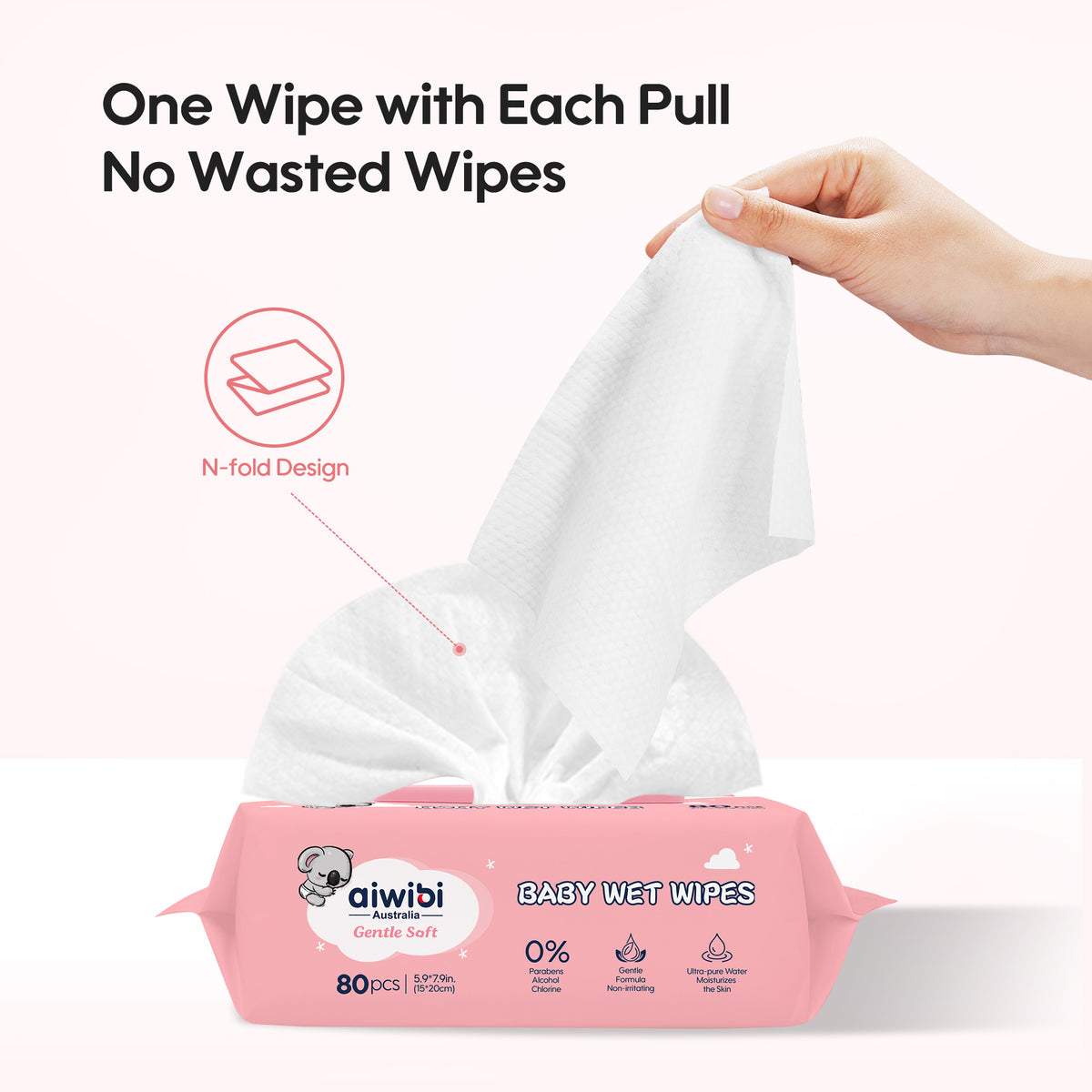 Gentle Soft Baby Wet Wipes Strawberry 12 Packs (960 Wipes)