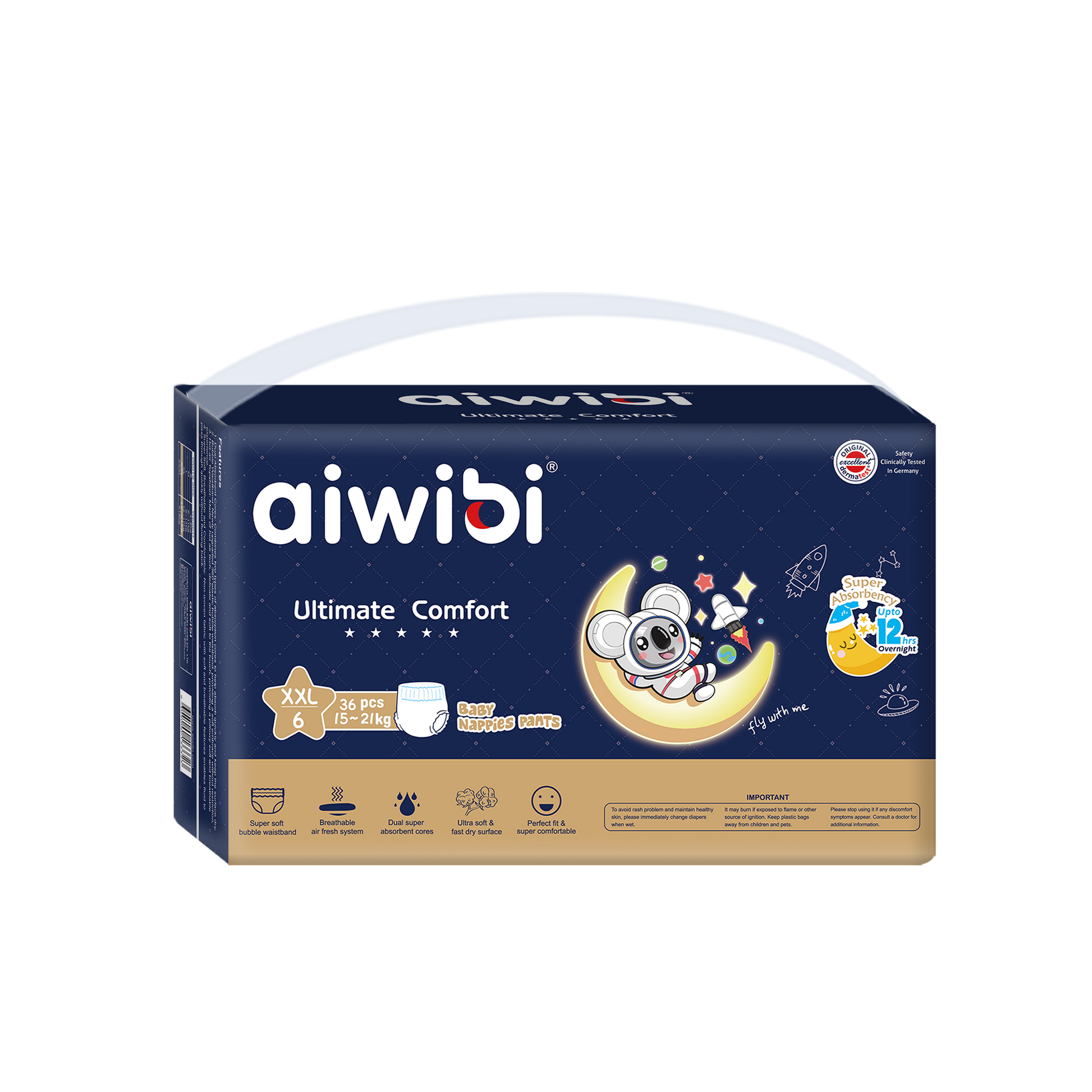 Aiwibi Ultimate Comfort Night Nappy Pants Size 6