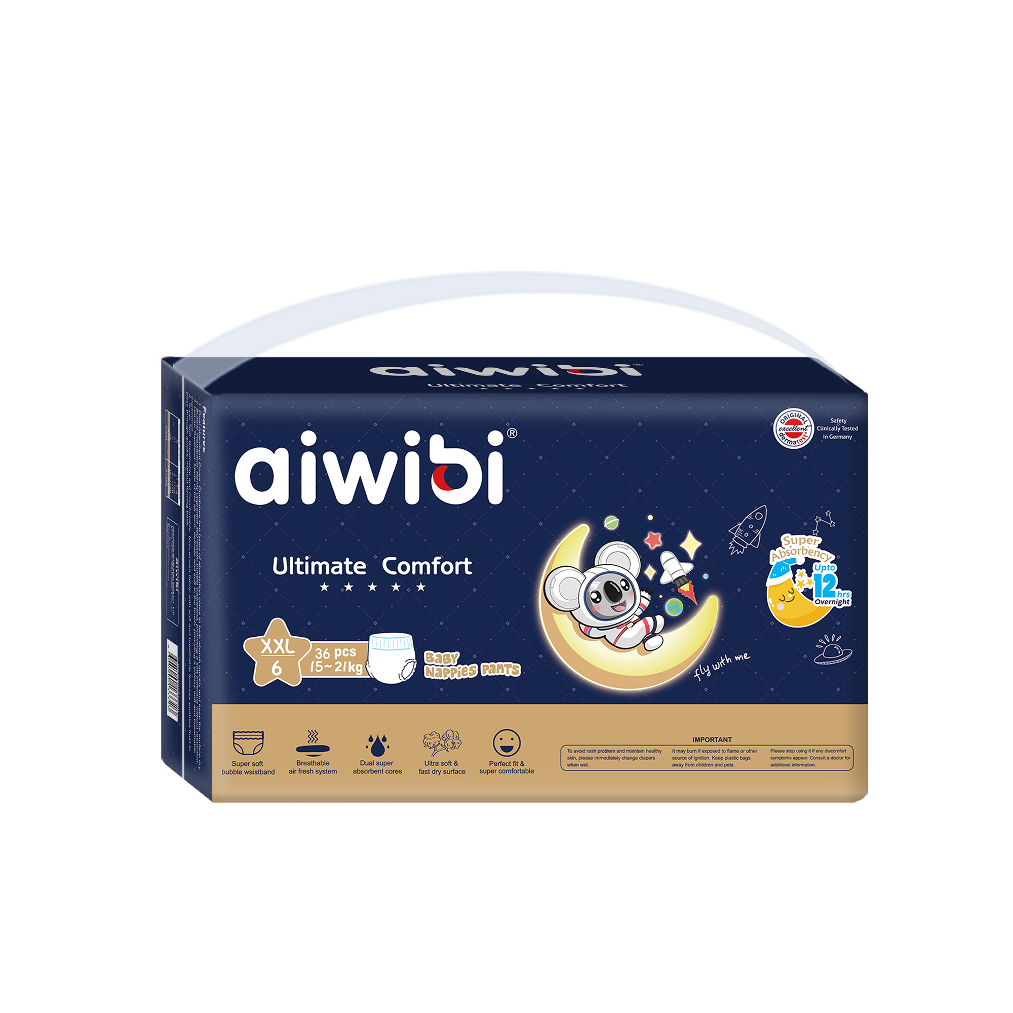 Aiwibi Ultimate Comfort Night Nappy Pants Size 6