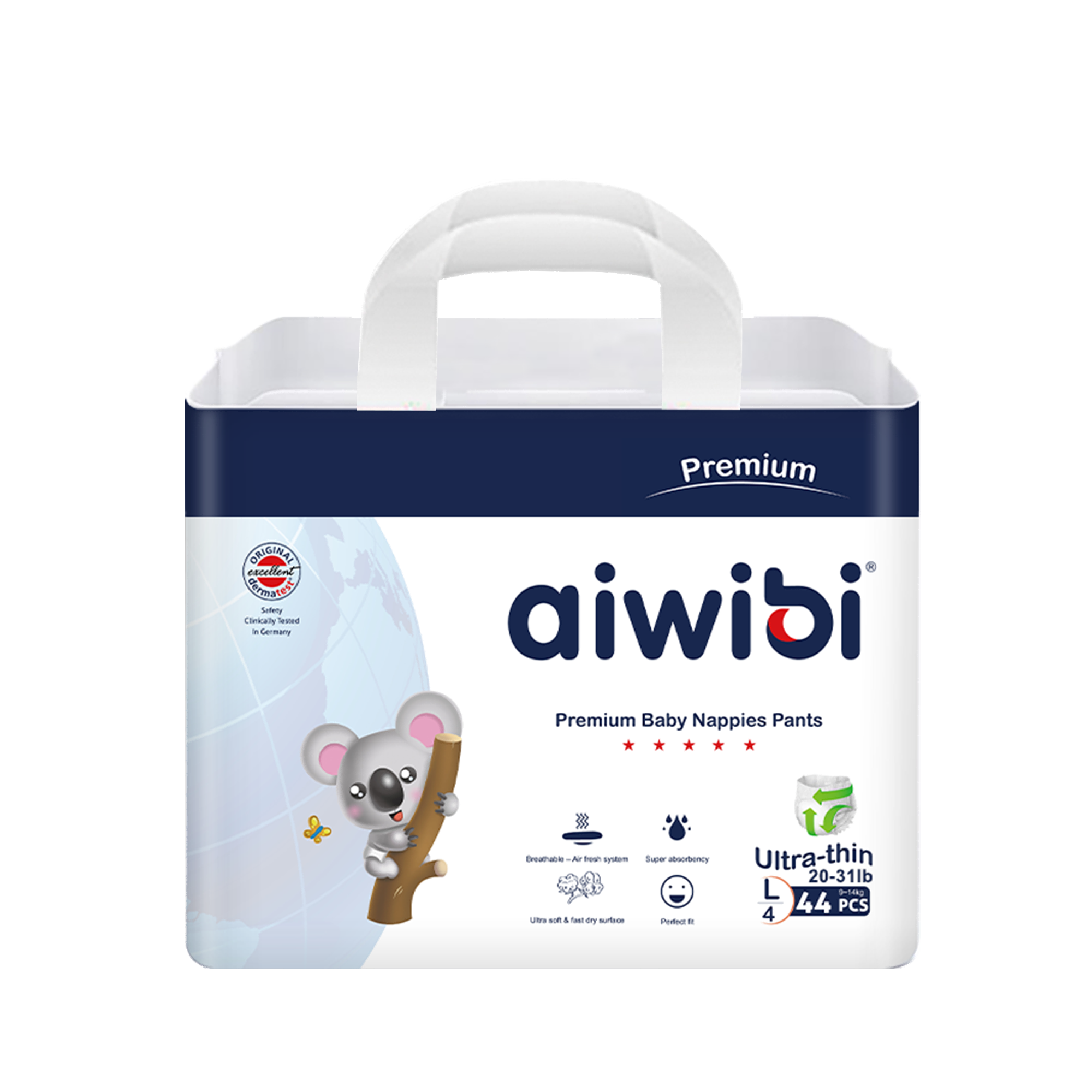 Aiwibi Royal Care Baby Nappy Pants Size 4(44 pieces per pack)