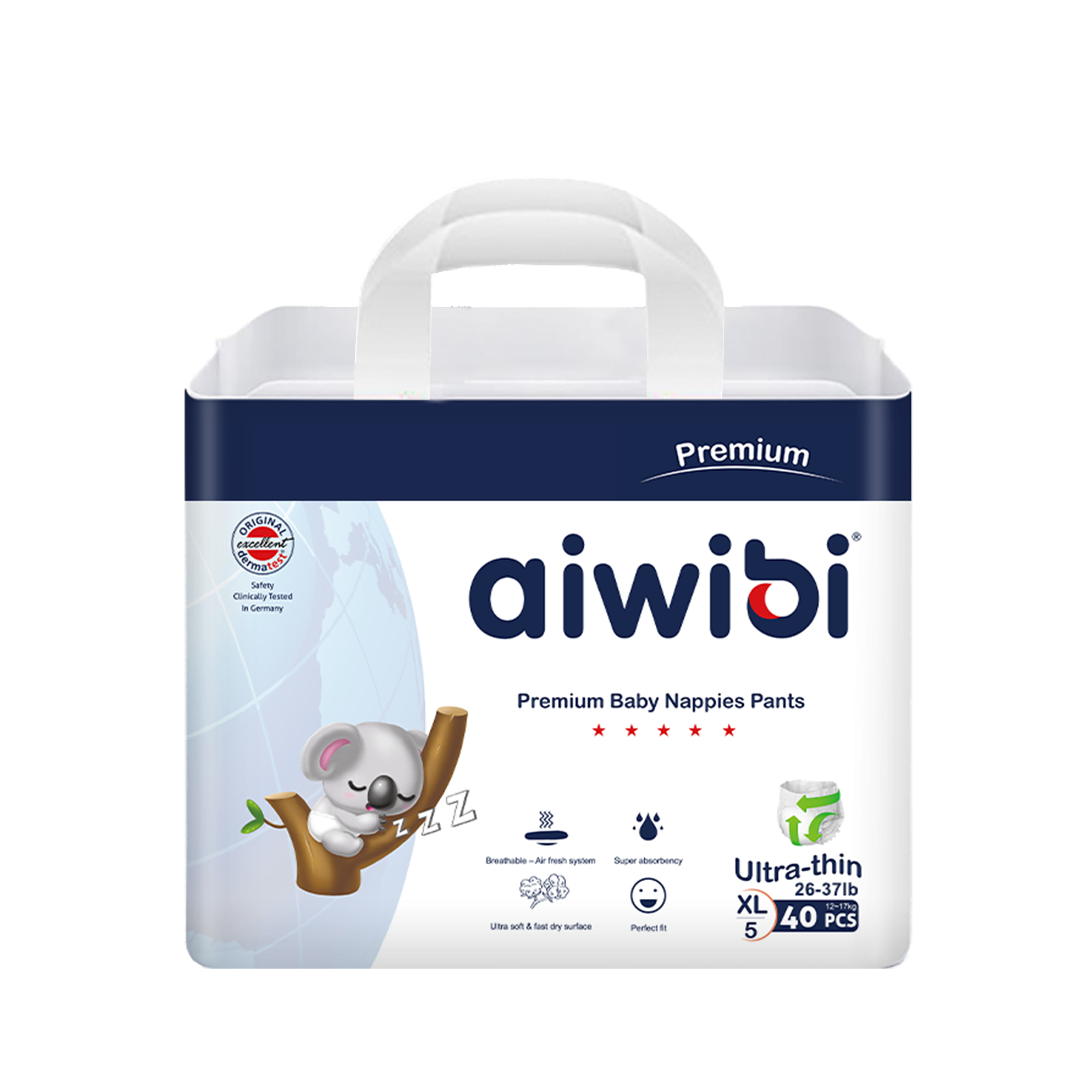 Aiwibi Royal Care Baby Nappy Pants Size 5(40 pieces per pack)