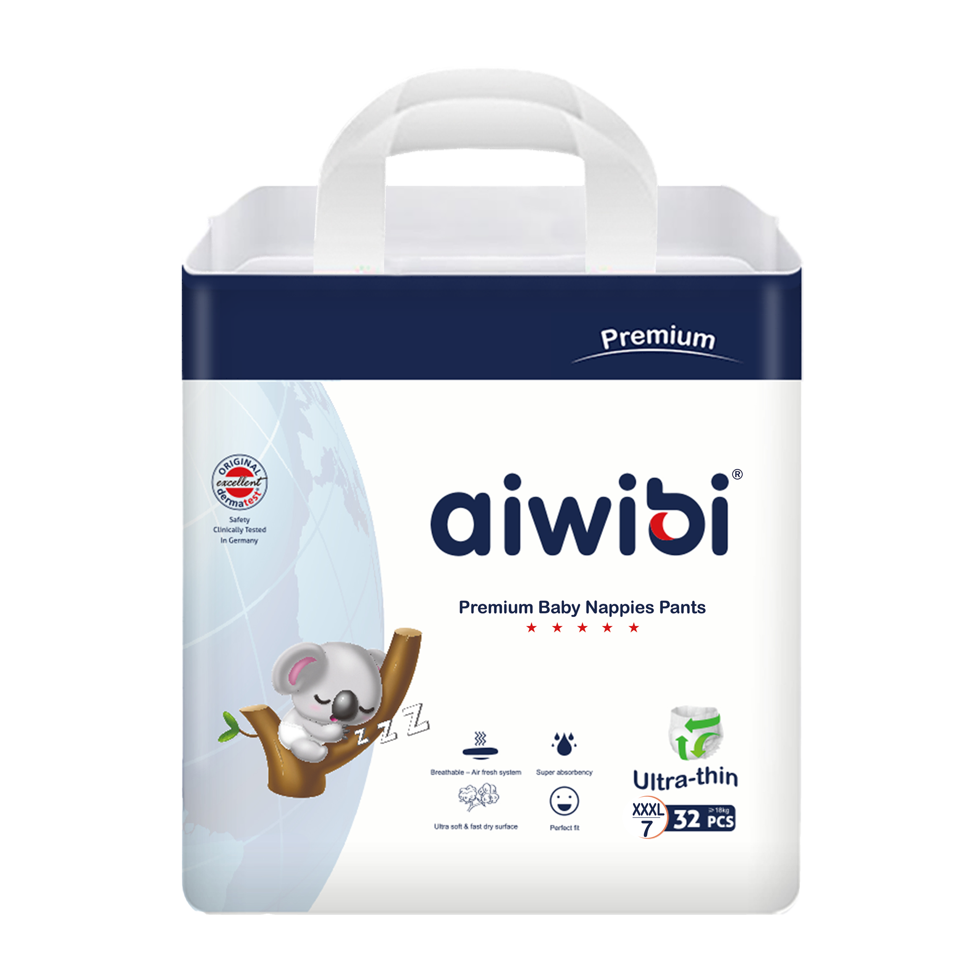 Aiwibi Royal Care Baby Nappy Pants Size 7, this pack contains 32 nappy pants.