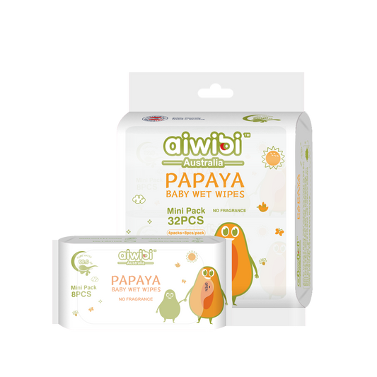 Pocket Portable Mini Care Baby Wipes Papaya 20Packs
