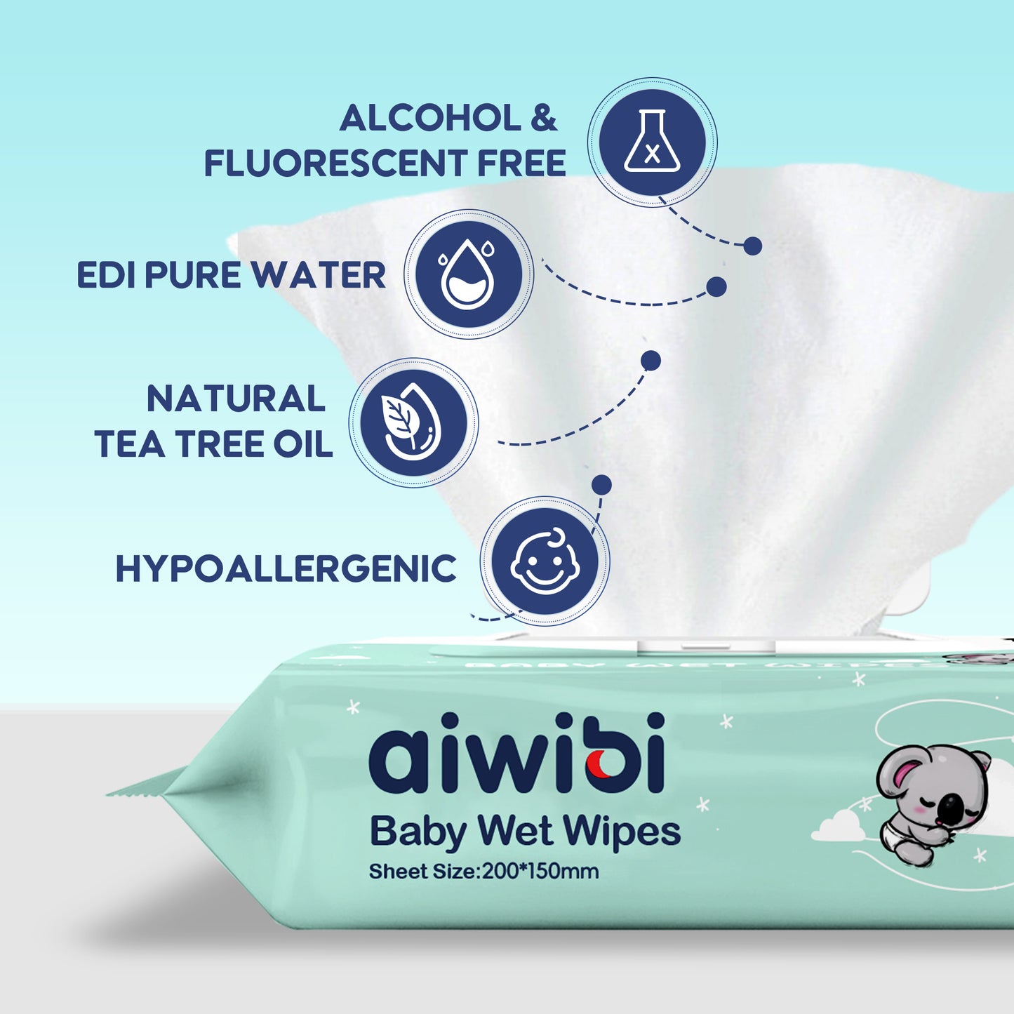Gentle Soft  Baby Wet Wipes 80pcs 4Bags/12Bags