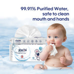These Aiwibi wet wipes are made with 99.91% purified water, offering a gentle and effective clean for your baby.