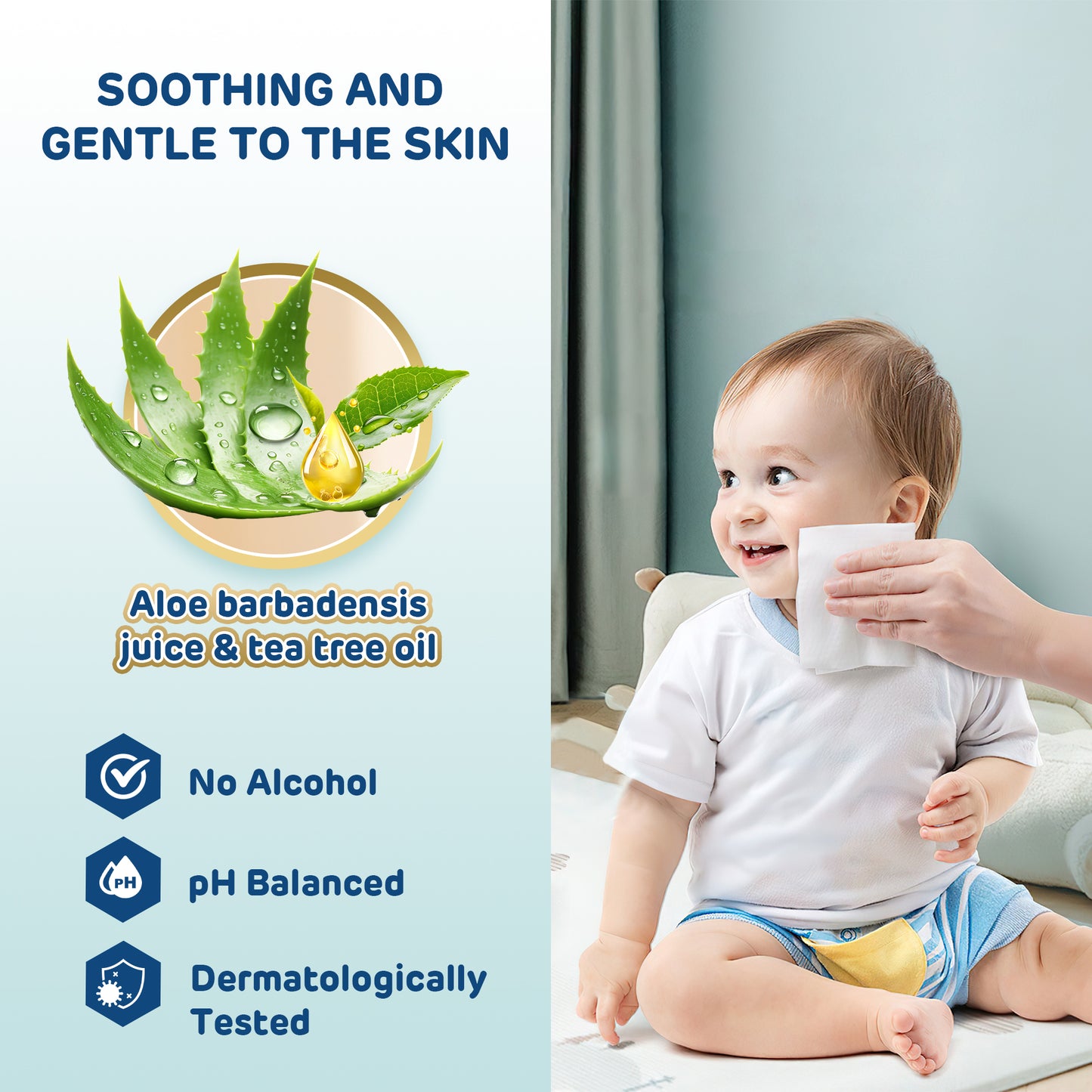 Gentle Soft  Baby Wet Wipes 80pcs 4Bags/12Bags