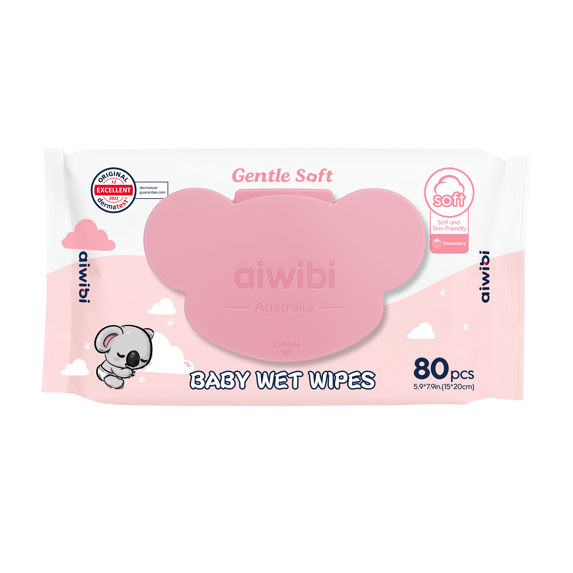 Gentle Soft Baby Wet Wipes Strawberry 12 Packs (960 Wipes)