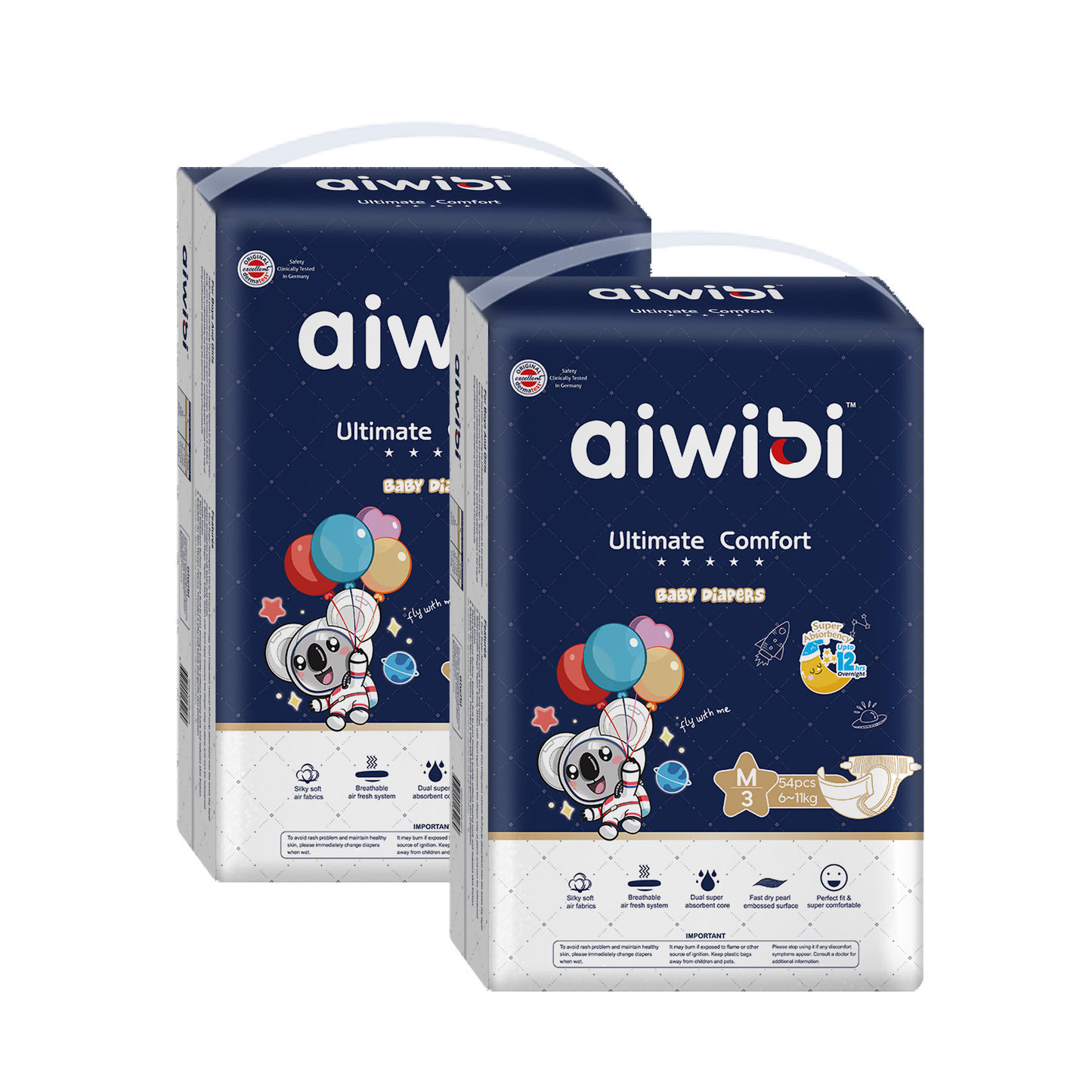 Ultimate Comfort Disposable Baby Diapers M 54Pcs