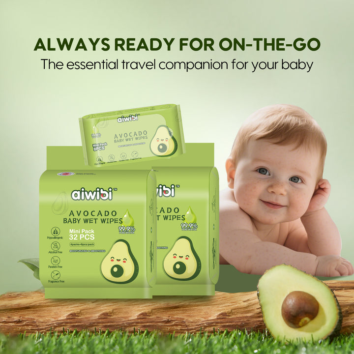 Pocket Portable Mini Care Baby Wipes Avocado 8 Packs (640 wipes)