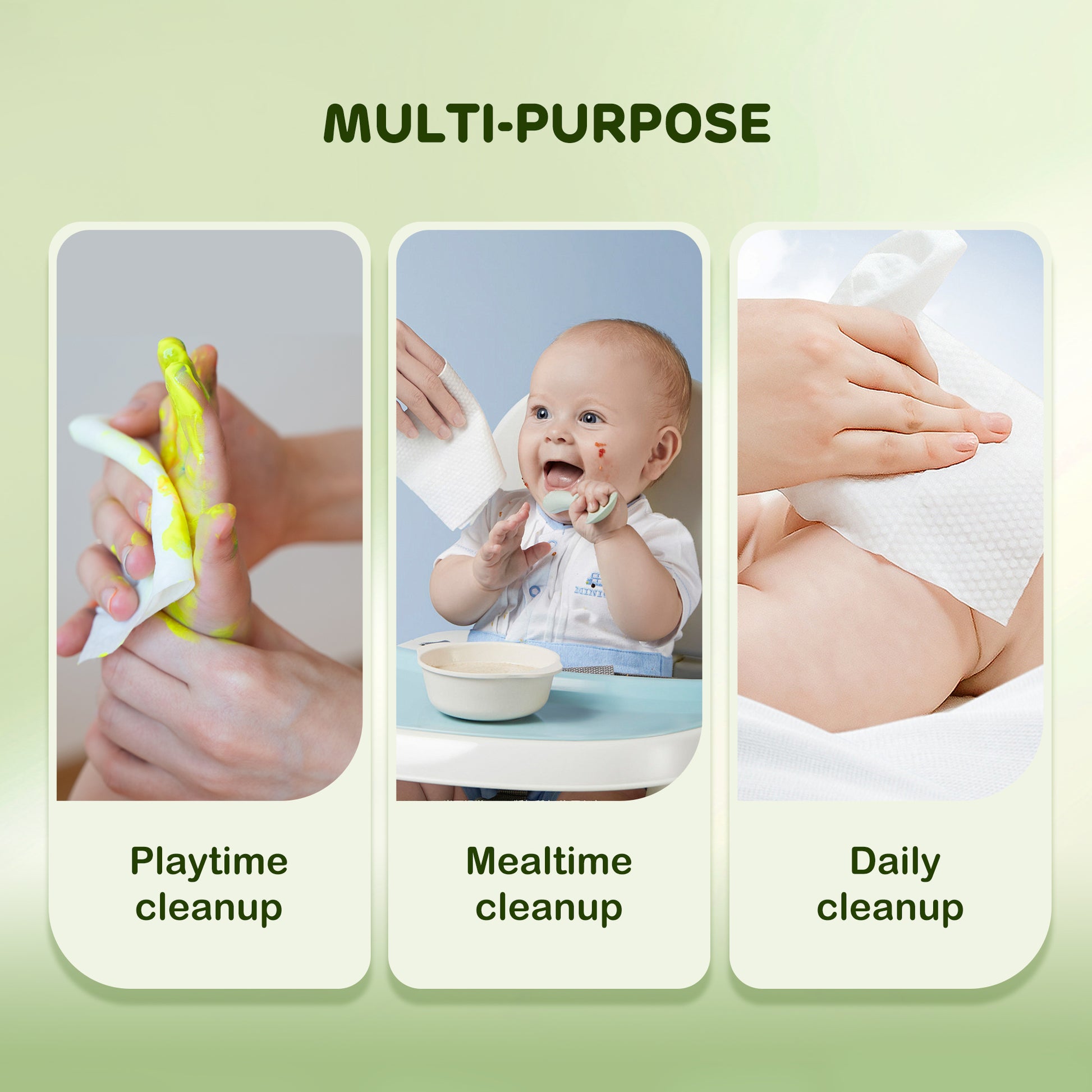Aiwibi baby wet wipes can be used in a variety of situations.