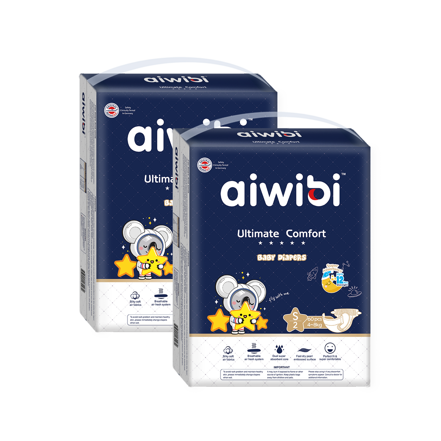 Ultimate Comfort Disposable Baby Diapers S 60Pcs