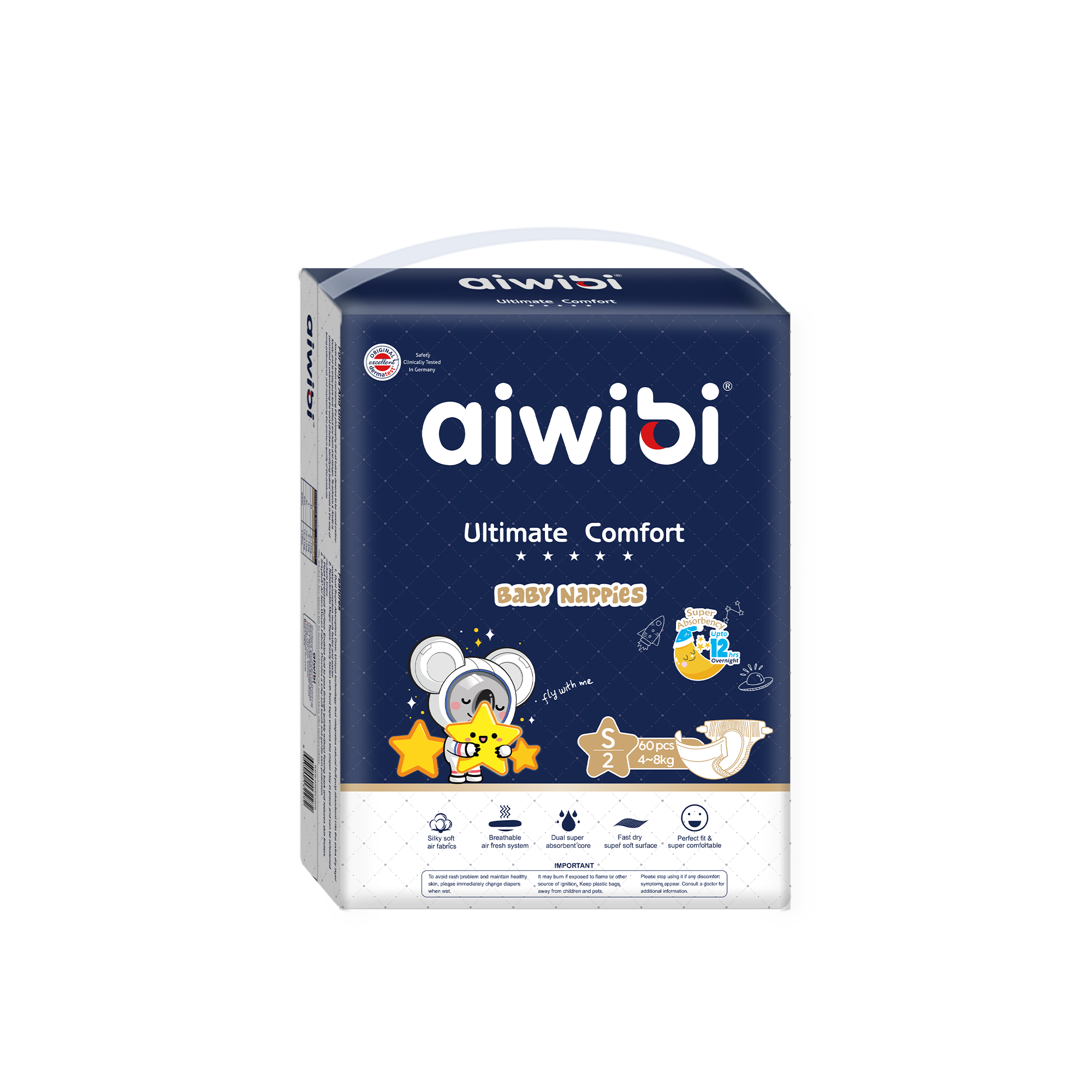 Load video: The video shows a mom wearing Aiwibi OVERNIGHT NAPPIES on her baby.