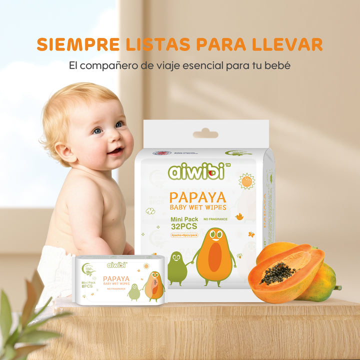 Pocket Portable Mini Care Baby Wipes Papaya (640 Wipes)