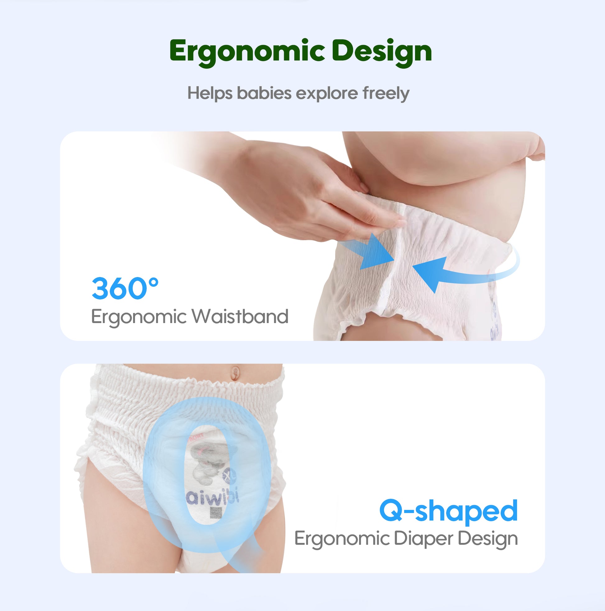 A delightful baby is pictured wearing Aiwibi Baby Nappy Pants.