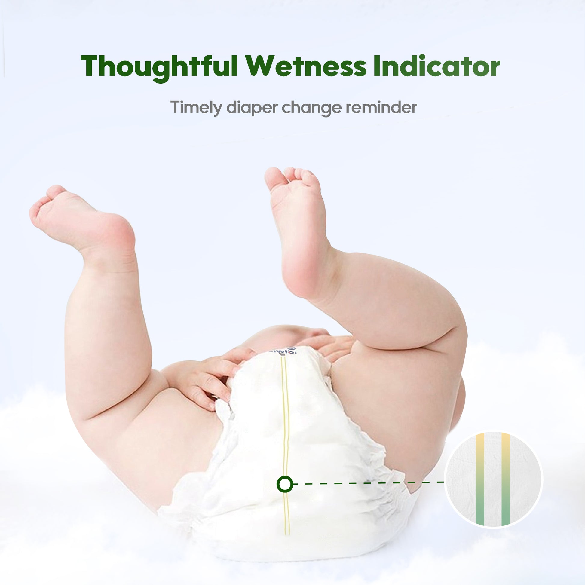 Aiwibi nappy pants also feature a moisture indicator for convenience.