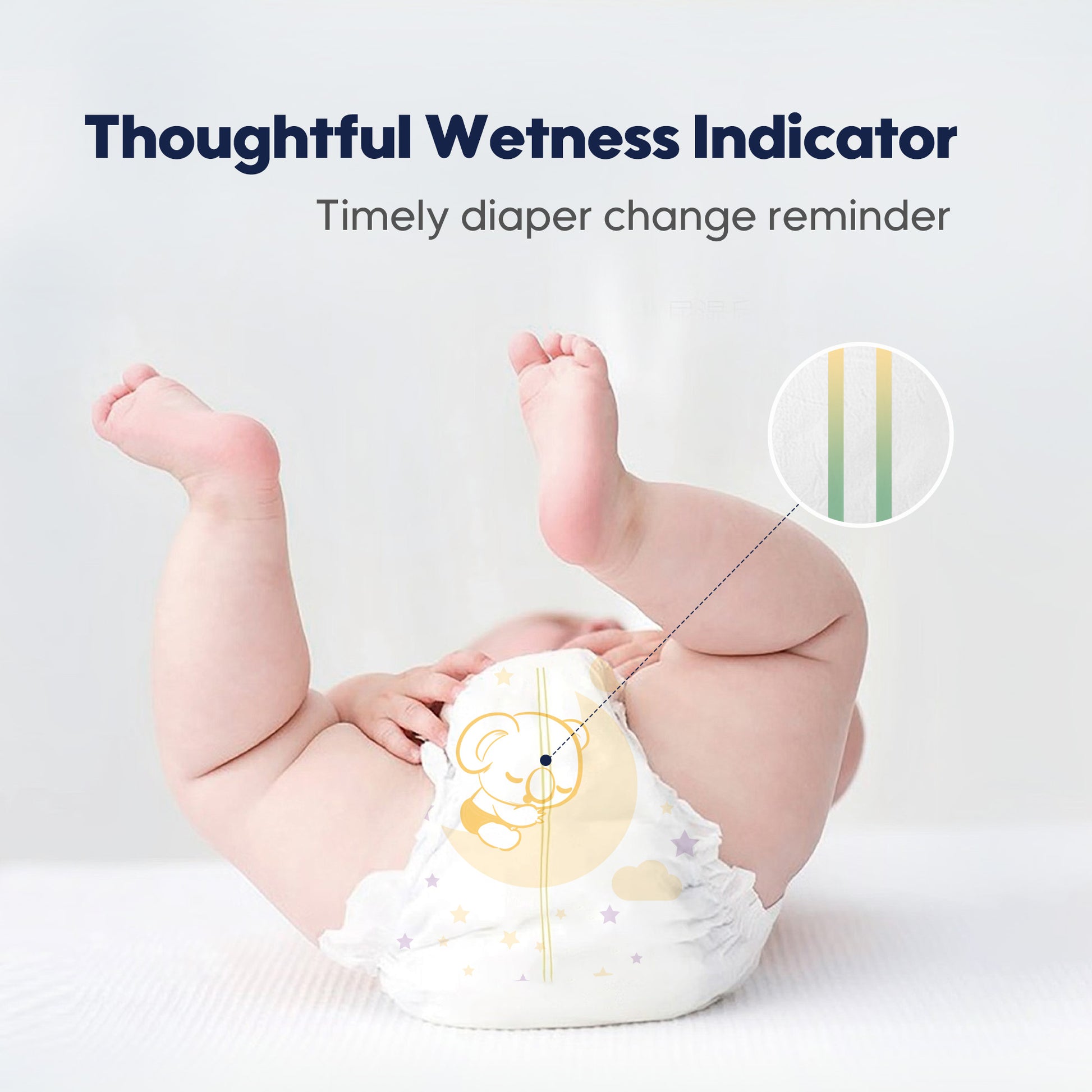 Thoughtful Wetness indicator, Timely diaper change reminder