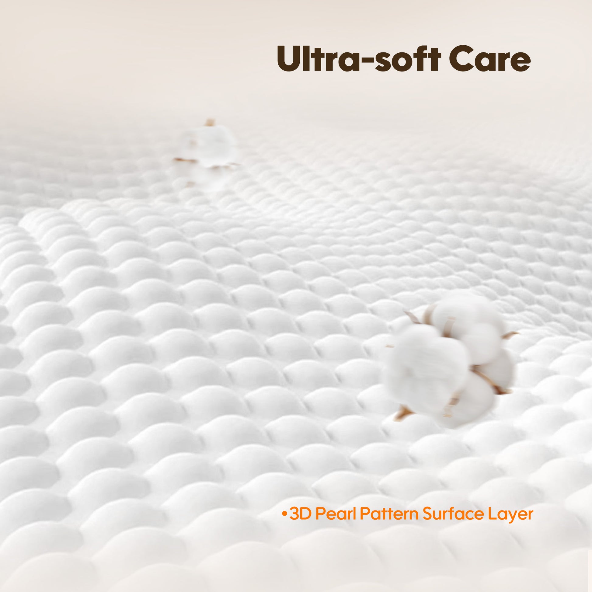 Close-up of the SilkSoft™ Fabric used in these night pull-ups. The fabric is ultra-soft, ensuring comfort for delicate skin throughout the night.