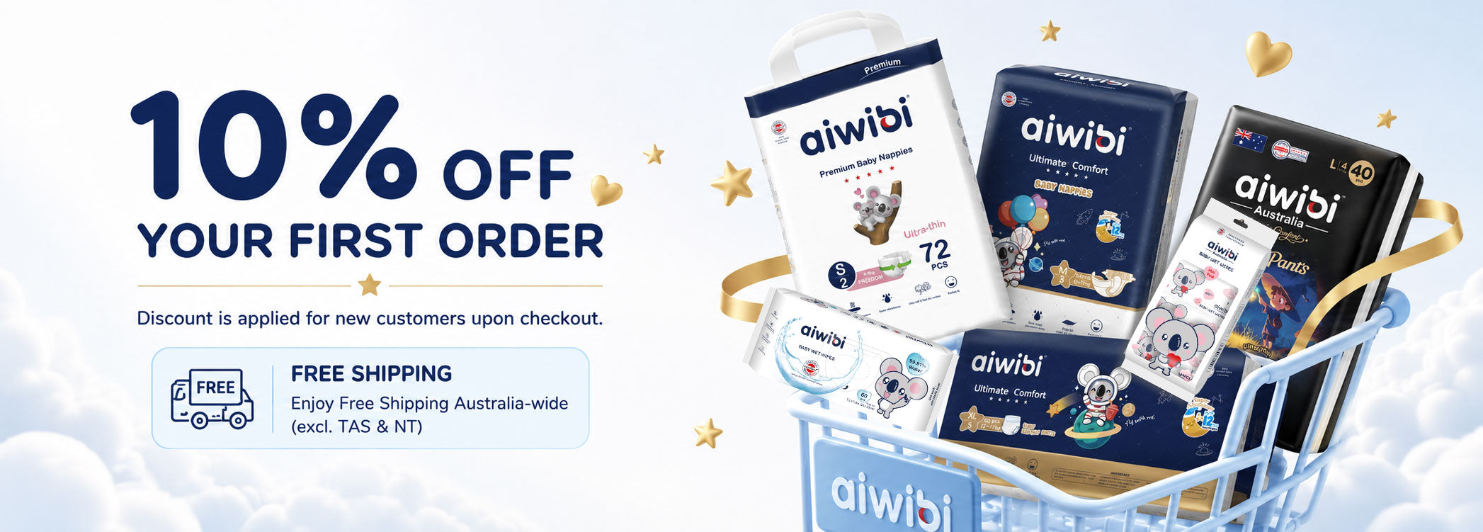 10% off your first Aiwibi order with free shipping across eligible Australian regions