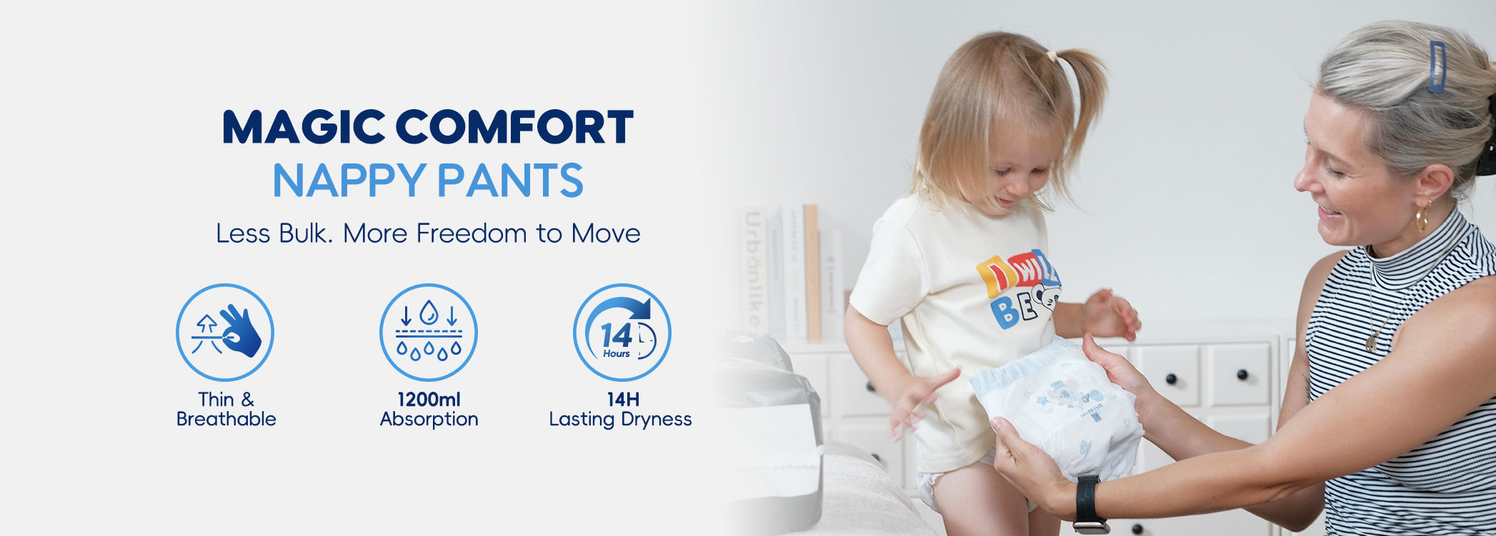 Air Comfort Nappy Pants, born to move with airy comfort